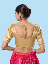 Slub Tissue Round Neck Essential Festive Blouse