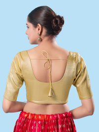 Slub Tissue Round Neck Essential Festive Blouse