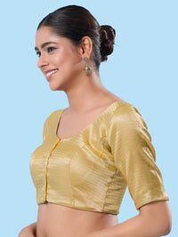 Slub Tissue Round Neck Essential Festive Blouse