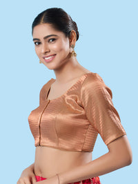 Slub Tissue Round Neck Essential Festive Blouse