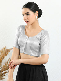 Slub Tissue Round Neck Essential Festive Blouse