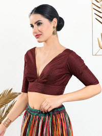 Vamas Iconic V Neck Silk Blouse