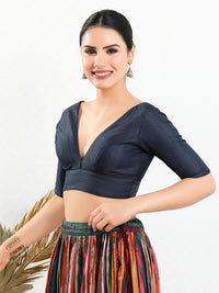 Vamas Iconic V Neck Silk Blouse