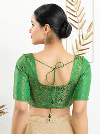 Vamas Brocade Essential Front Open Round Neck Blouse