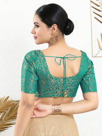 Vamas Brocade Essential Front Open Round Neck Blouse