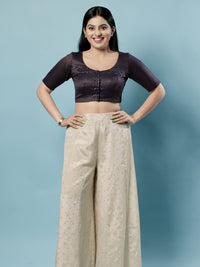 Brocade Paisley Butti Round Neck Blouse