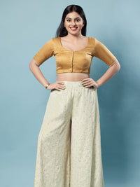 Brocade Paisley Butti Round Neck Blouse