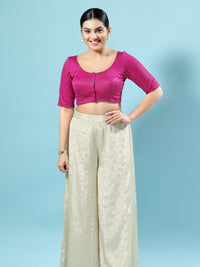 Brocade Paisley Butti Round Neck Blouse