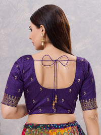 Dupion Silk Scallop Embroidery Sleeves Blouse