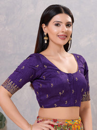 Dupion Silk Scallop Embroidery Sleeves Blouse