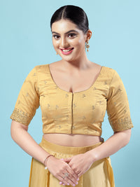 Dupion Silk Scallop Embroidery Sleeves Blouse