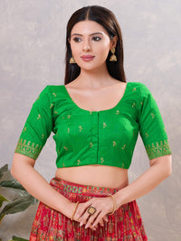 Dupion Silk Scallop Embroidery Sleeves Blouse