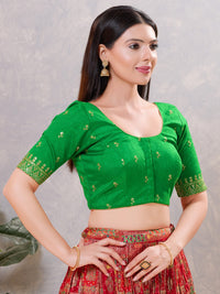 Dupion Silk Scallop Embroidery Sleeves Blouse
