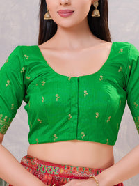 Dupion Silk Scallop Embroidery Sleeves Blouse