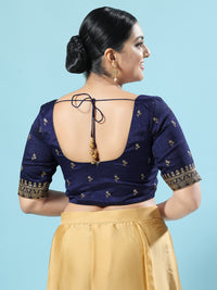 Dupion Silk Scallop Embroidery Sleeves Blouse