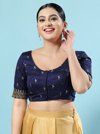 Dupion Silk Scallop Embroidery Sleeves Blouse