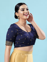 Dupion Silk Scallop Embroidery Sleeves Blouse