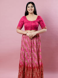 Dupion Silk Scallop Embroidery Sleeves Blouse