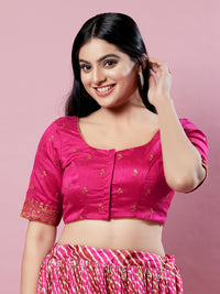 Dupion Silk Scallop Embroidery Sleeves Blouse