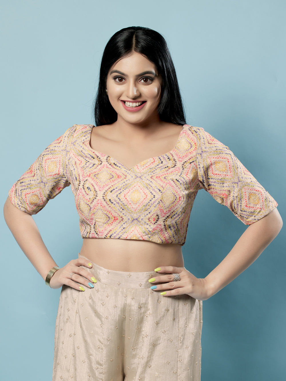 Shifli Printed Paan Neck Blouse