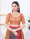 Tissue Lines Round Neck Occasion Wear Blouse