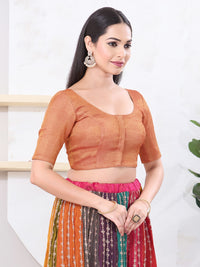 Tissue Lines Round Neck Occasion Wear Blouse