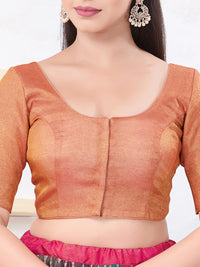 Tissue Lines Round Neck Occasion Wear Blouse