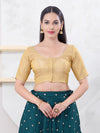 Tissue Lines Round Neck Occasion Wear Blouse