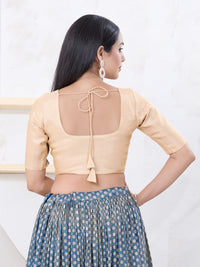 Tissue Lines Round Neck Occasion Wear Blouse