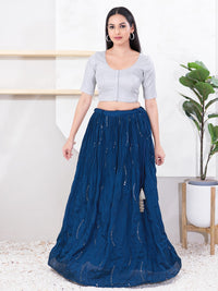 Tissue Lines Round Neck Occasion Wear Blouse