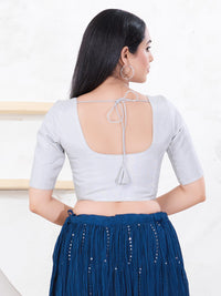 Tissue Lines Round Neck Occasion Wear Blouse
