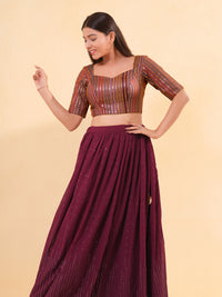 Armhole Cut Sequence Embroidery Elbow Blouse