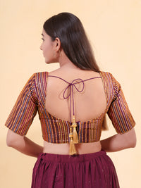 Armhole Cut Sequence Embroidery Elbow Blouse