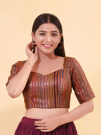 Armhole Cut Sequence Embroidery Elbow Blouse