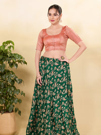 Zigzag Brocade Round Neck Front Open Core Blouse