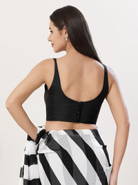 Vamas Tafetta Silk Round Neck Thin Strap Sleeveless Blouse