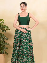 Vamas Tafetta Silk Round Neck Thin Strap Sleeveless Blouse