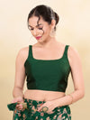 Vamas Tafetta Silk Round Neck Thin Strap Sleeveless Blouse