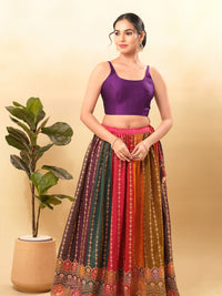 Vamas Taffeta Silk Round Neck Thin Strap Sleeveless Blouse
