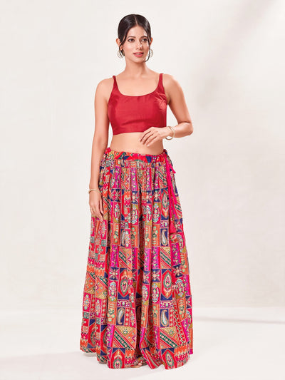 Vamas Taffeta Silk Round Neck Thin Strap Sleeveless Blouse