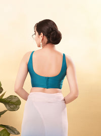 Vamas Taffeta Silk Round Neck Thin Strap Sleeveless Blouse