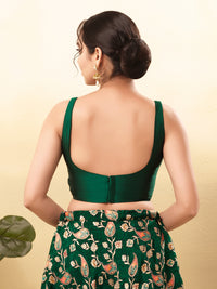 Vamas Tafetta Silk Round Neck Thin Strap Sleeveless Blouse