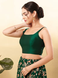 Vamas Taffeta Silk Round Neck Thin Strap Sleeveless Blouse