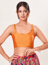 Vamas Taffeta Silk Round Neck Thin Strap Sleeveless Blouse