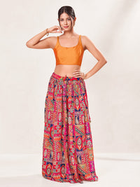 Vamas Tafetta Silk Round Neck Thin Strap Sleeveless Blouse