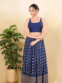 Vamas Tafetta Silk Round Neck Thin Strap Sleeveless Blouse
