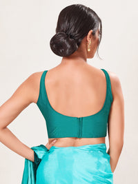 Vamas Tafetta Silk Round Neck Thin Strap Sleeveless Blouse