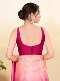 Vamas Tafetta Silk Round Neck Thin Strap Sleeveless Blouse