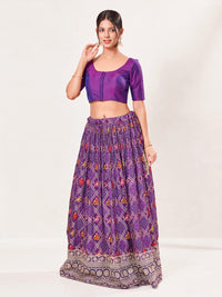 Vamas Tafetta Silk Round Neck Elbow Sleeves Blouse
