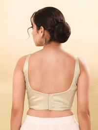 Vamas Shimmer Round Neck Thin Strap Blouse